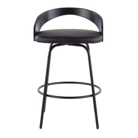 Lumisource Grotto Claire Swivel Fixed-Height Counter Stool - Set of 2 PR B26-GRTCLAIRE2-SWVQ BKBK2